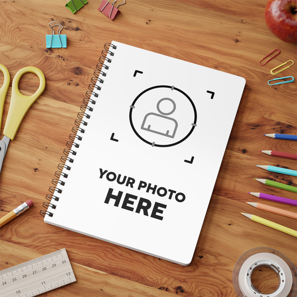 Personalized Photo A5 Spiral Notebook — Custom Cover Wirobound Journal